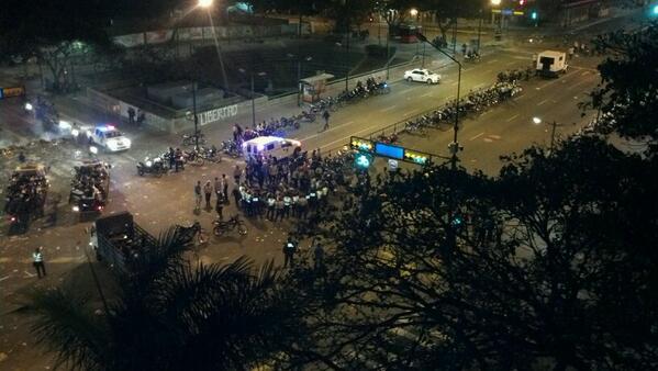 Penned-in protesters in Altamira, awaiting their fate.