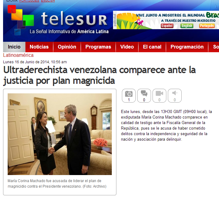 Yes. This is how Telesur decided to frame their story. This is the picture they chose.
