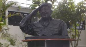 Bust of Hugo Chavez located outside Los Proceres Shopping Mall
